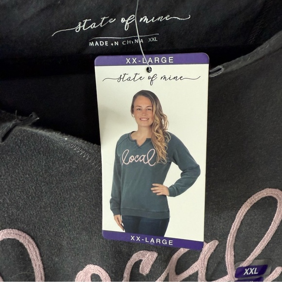 State Of Mine Women Relaxed Fit Statement Comfy Graphic Sweatshirt Charcoal  XXL - Picture 5 of 7